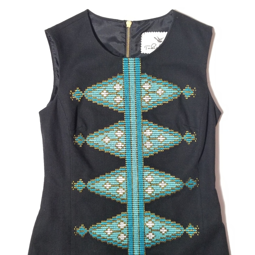 Tabitha Split Diamonds Embroidered Mod Shift Dress - image 3